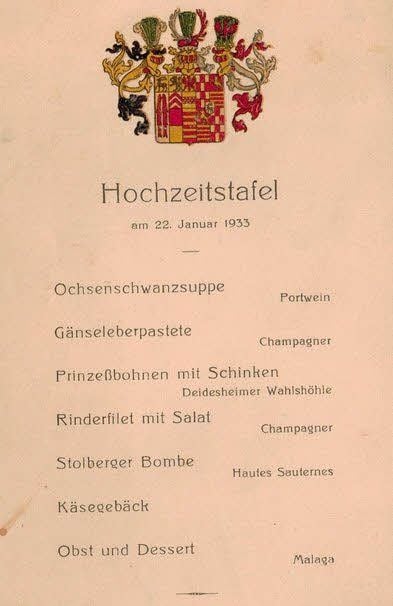 Was man so speiste - die Karte hatte der Gastwirt und Schützenhauptmann Ernst Ehrhardt aufbewahrt.