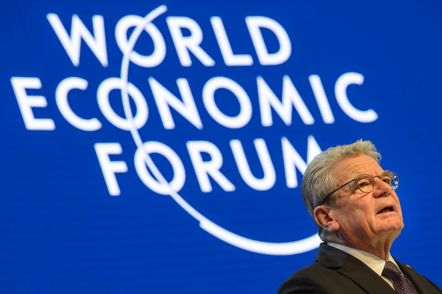 Bundespräsident Joachim Gauck bei seiner Rede in Davos.