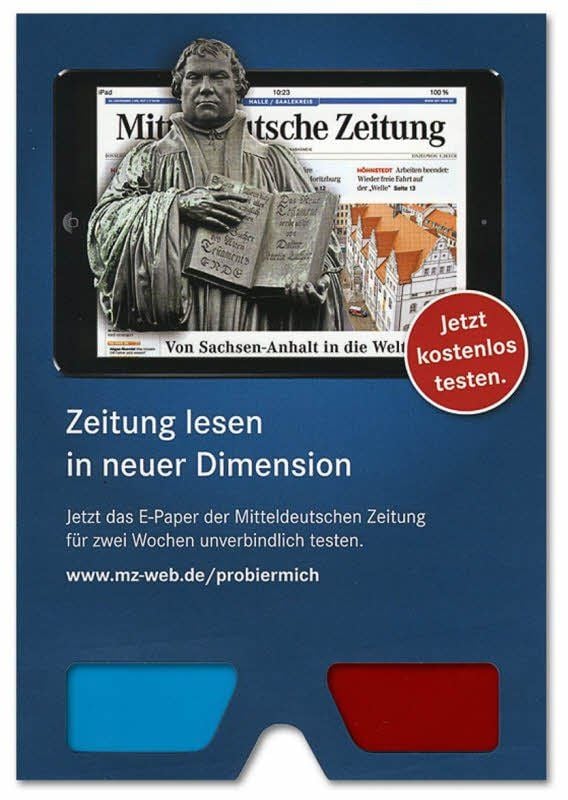 Diese 3D-Brille steckt am Wochenende in der Mitteldeutschen Zeitung.
