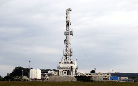 Ein Erdöl-Bohrturm steht bei Pudagla auf der Insel Usedom. (FOTO: DAPD)