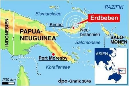 Karte zum Erdbeben (Grafik: dpa)