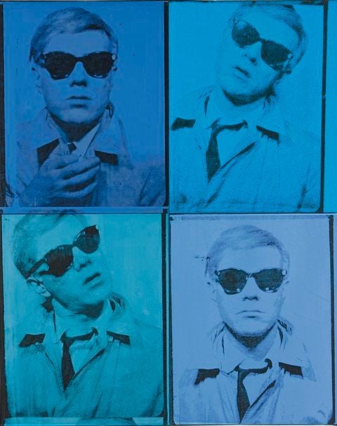 Ein etwa 1963/64 gemaltes Selbstporträt von Andy Warhol (FOTO: CHRISTIES AUCTION HOUSE/DAPD)