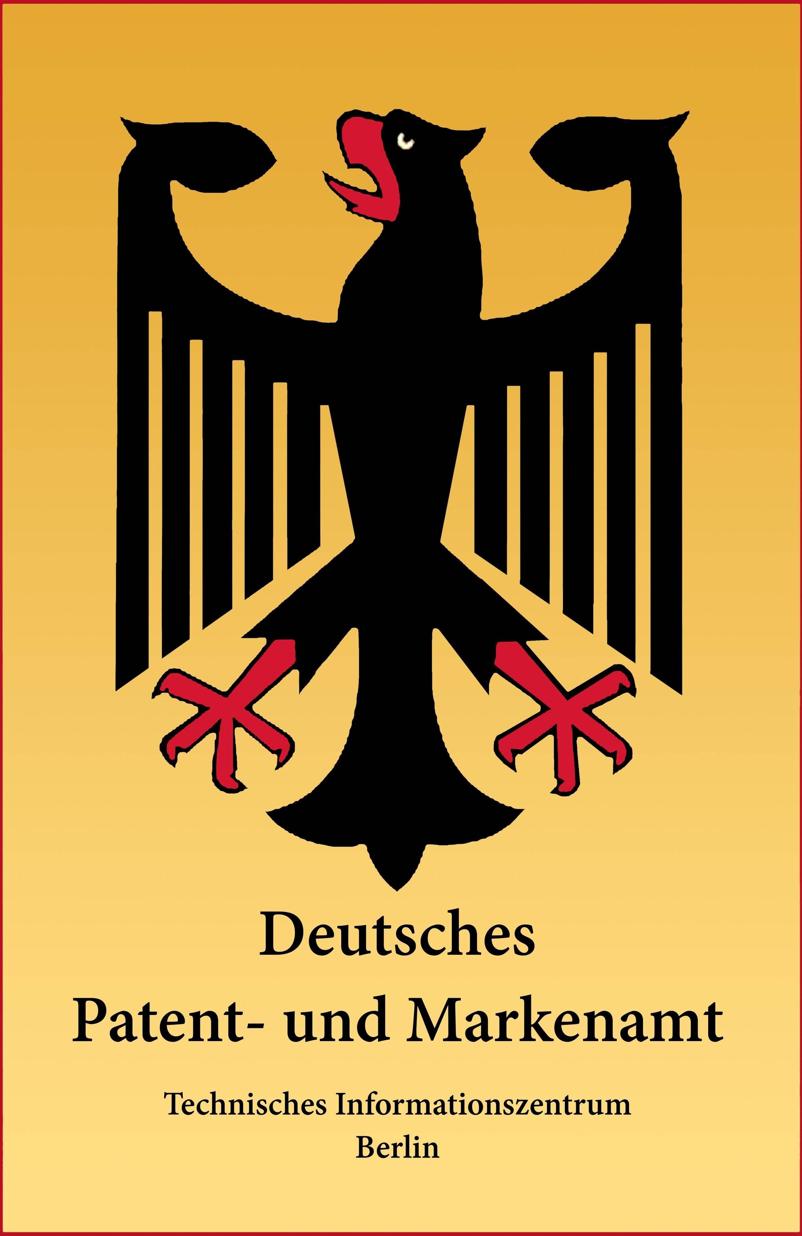 Ein Schild vom Patent- und Markenamt in Berlin