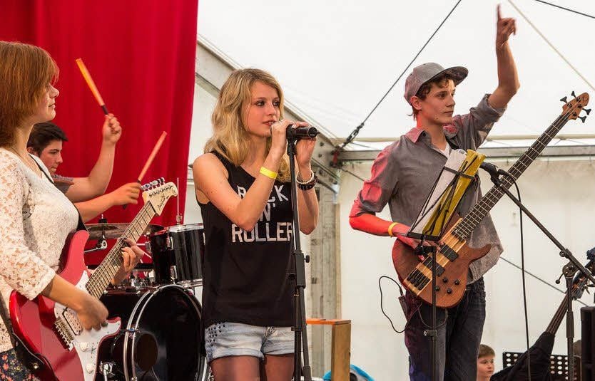 Die Band „Seamless“ in Aktion.