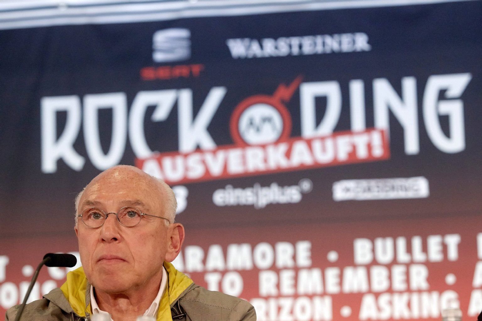 Konzertveranstalter Marek Lieberberg bei der Pressekonferenz zu „Rock am Ring“ 2013.