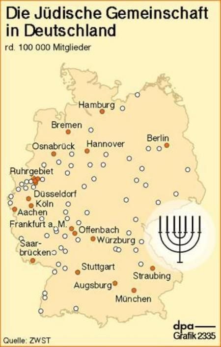 Die Jüdische Gemeinschaft in Deutschland (Grafik: dpa)