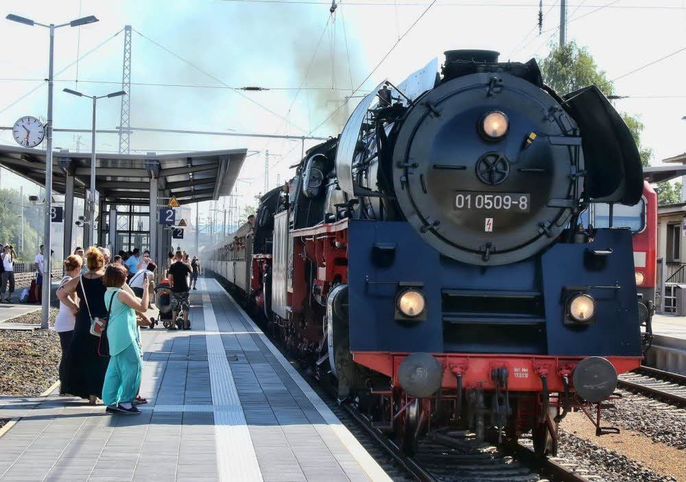 Die alte Dampflokomotive.