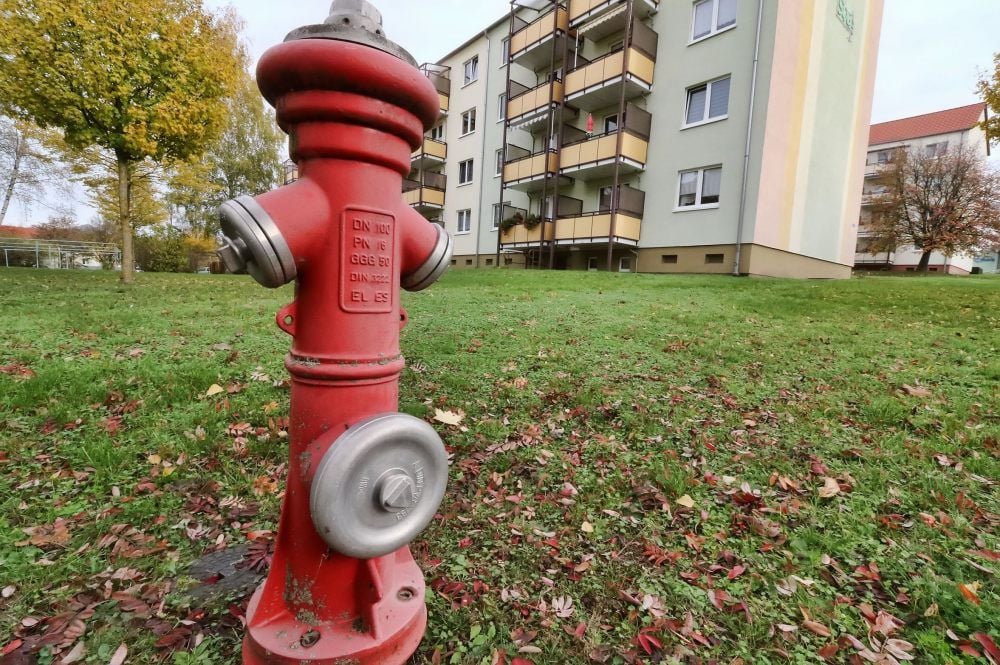 Hydrant im Wohngebiet Sangerhausen Süd.