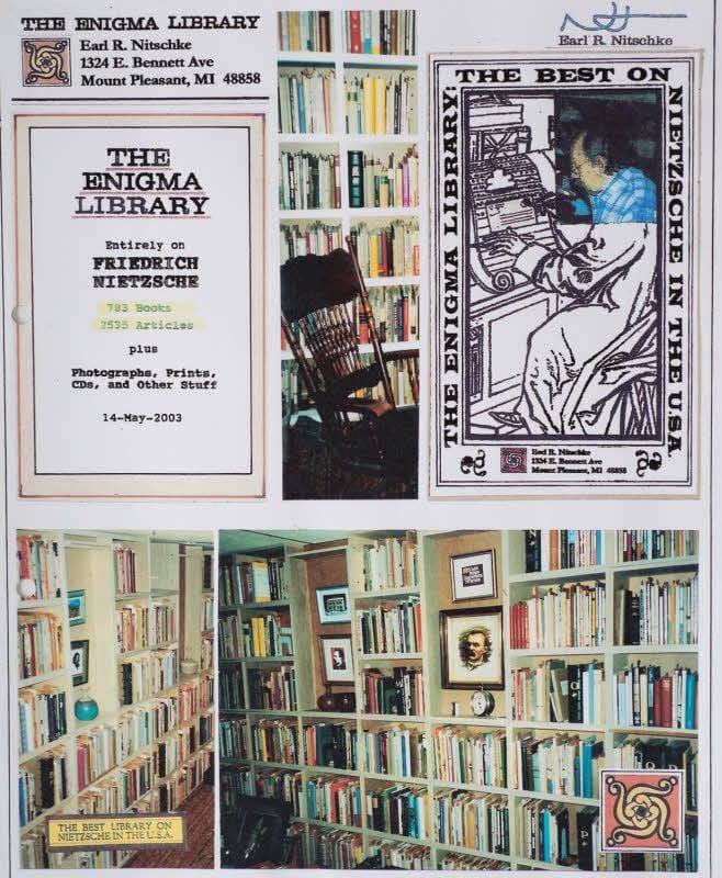 Blick in Earl R. Nitschkes Bibliothek in Michigan. Diese überlasst der US-Amerikaner der Nietzsche-Stiftung, die sie im Nietzsche-Dokumentationszentrum Naumburg aufbewahren wird.