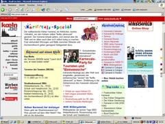 Informationen zum Karneval im Internet - unter www.koeln.de finden Karnevalsfans unter anderem einen Veranstaltungskalender und Links zu zahlreichen Karnevalsvereinen. (Foto: "koeln.de"/dpa/gms".)