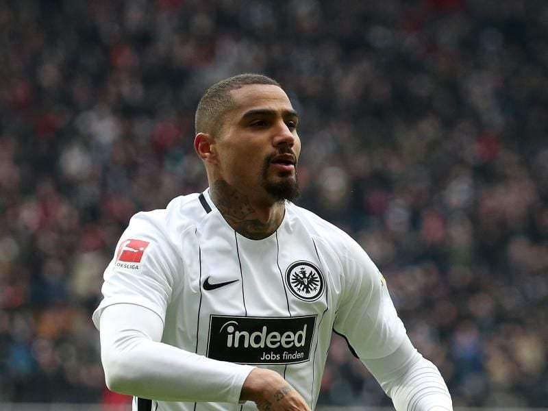 Der Frankfurter Kevin-Prince Boateng freut sich über sein Tor. Foto: Hasan Bratic/Archiv