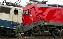 Die zusammengestoßenen Lokomotiven bei Bad Münder