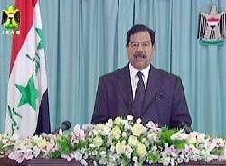TV-Bild von Saddam Hussein