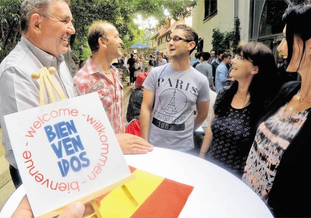 Wolfgang Gresch, Jens Albrecht, Luis Navarro, Berit Albrecht und Alice Gresch (v.l.) am Mittwoch in der Wassertormühle.