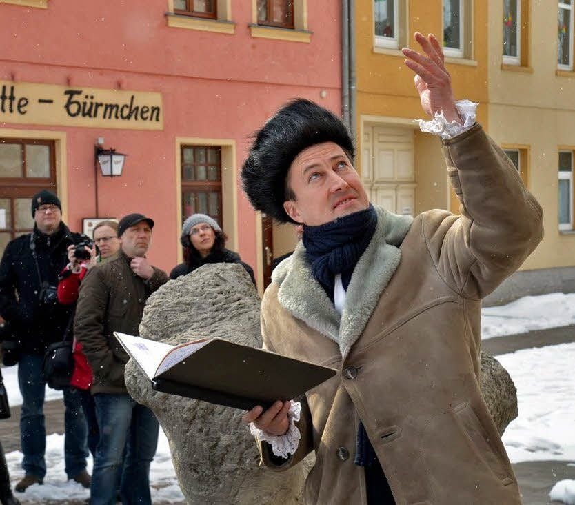 Klaus Heydenbluth schlüpft in die Rolle von Adam Olearius.