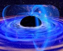 Schwarze Löcher entstehen, wenn Sterne mit der vielfachen Masse unserer Sonne als Supernova explodieren und der übrig gebliebene Sternenrest kollabiert. Das Foto eines Satelliten von 2001 zeigt ein Schwarzes Loch in der Galaxy MCG 6-30-15. Wie ein Dynamo dreht sich das Loch und pumpt die Energie durch magnetische Feldlinien nach außen. (Foto: dpa)