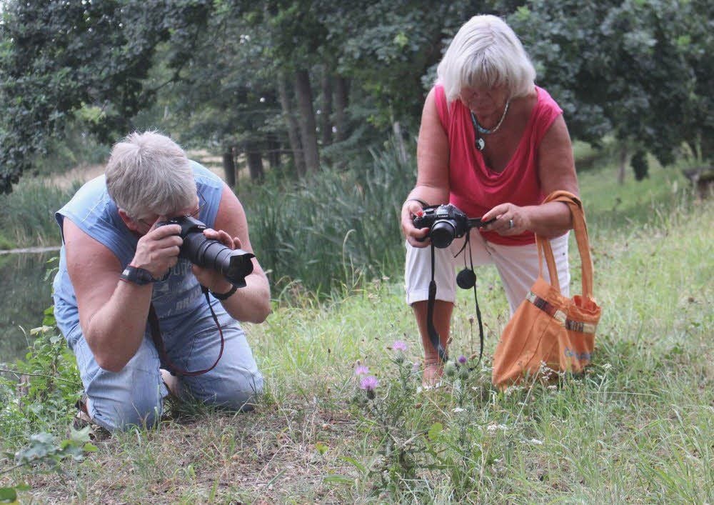 Raik Polzin und Gertraud Neum waren bei der Fotosafari des Gräfenhainichener Fotoclubs in Retzau dabei.