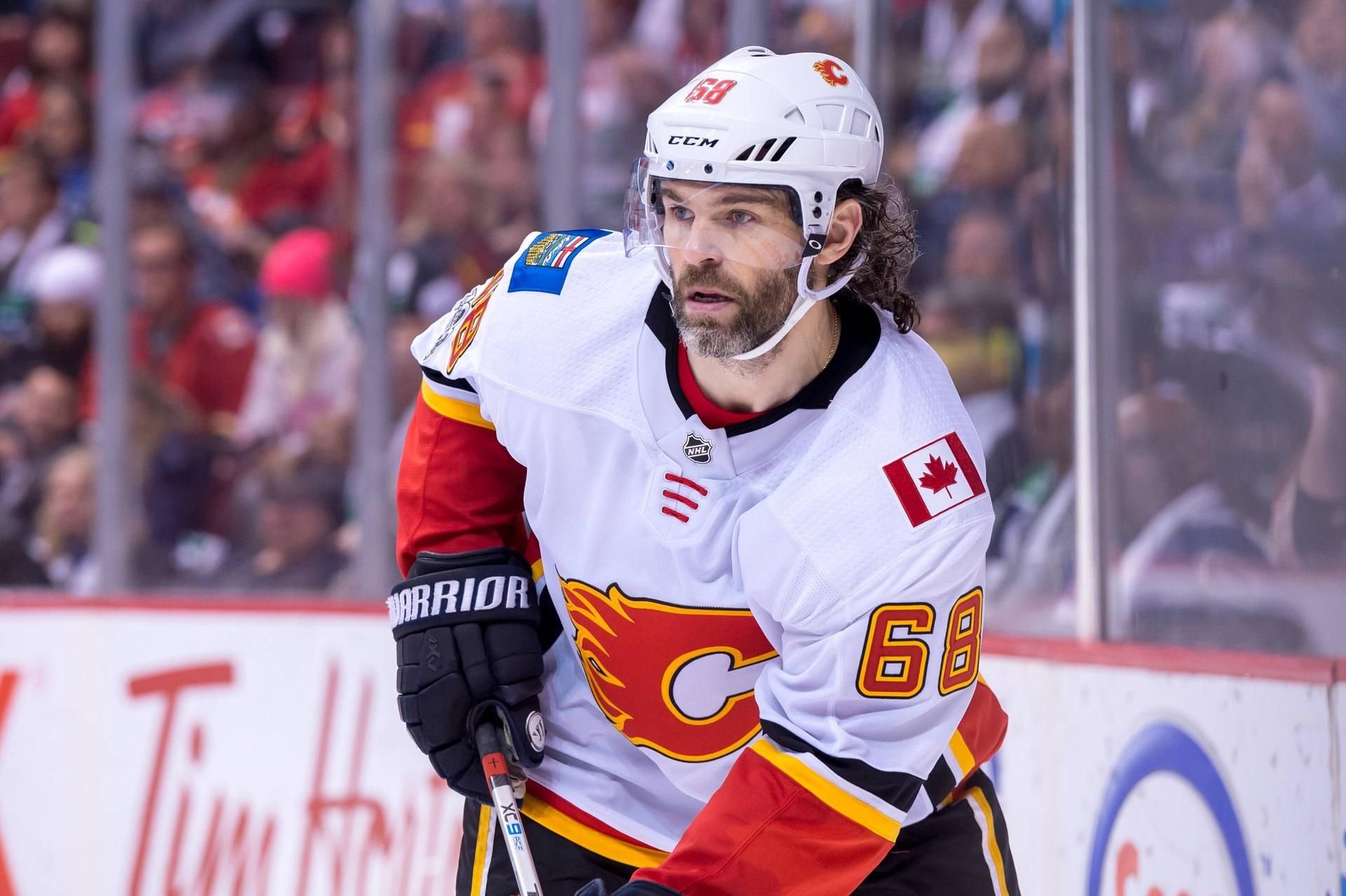 Jaromir Jagr im Oktober 2017 bei seiner letzten NHL-Station, den Calgary Flames.