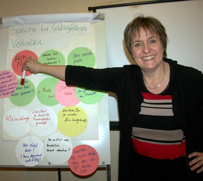 Ein wichtiges Thema für Diplom-Psychologin Christiane Keller-Zimmermann im Seminar: Wie können Frauen auf verbale Einschüchterungsversuche und Taktlosigkeiten schlagfertig reagieren?