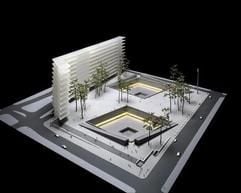 Der Entwurf «Reflecting Absence» der Architekten Michael Arad und Peter Walker. (Foto: dpa)