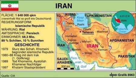 Länderinfo Iran (Grafik: dpa)