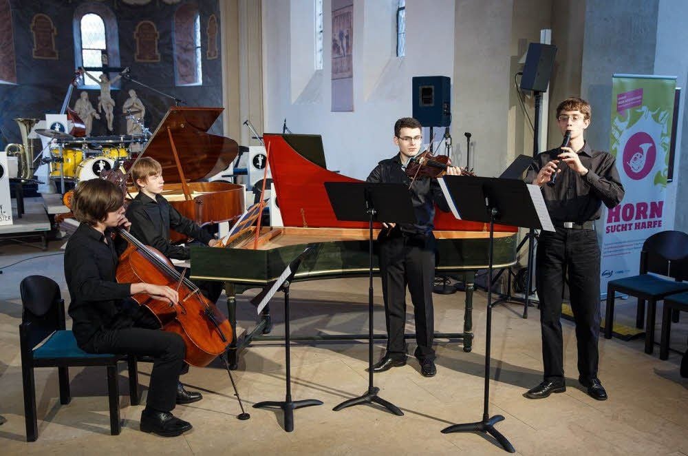 „Händelirium“ beim Preisträgerkonzert in der Burgkirche - Konrad Fritsche, Jorma Marggraf, Albert Kutz und Roland Clausing (v.l.)