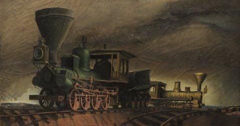 Nicht nur Segelschiffe - «Abandoned Engines» heißt dieses Ölgemälde von 1941/42, welches in der Lyonel-Feininger-Ausstellung zu sehen ist. (FOTO: CHRIS WOHLFELD)