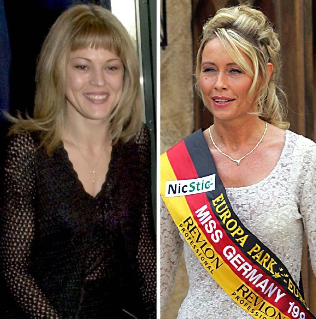 Die Bildkombo zeigt Leticia Koffke (l), Miss DDR 1990, am 07.12.2000 in Bonn, sowie Claudia Weins (r), Miss Germany 1989/90, am 02.09.2005 im Europapark in Rust während des «Miss Germany-Treffens».