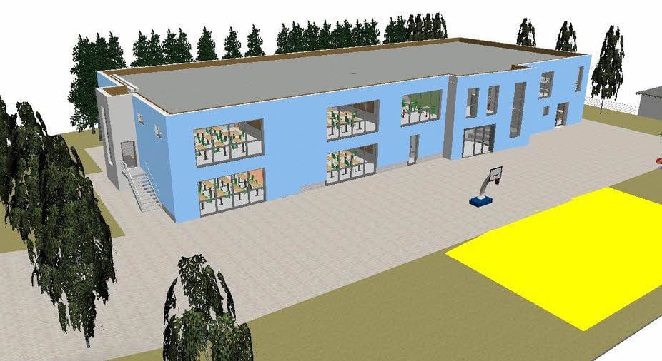 So soll die neue Grundschule in Hedersleben einmal aussehen.
