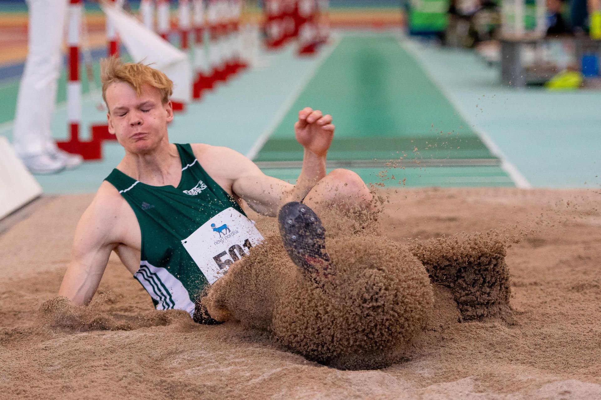 Lennart Zimmermann, erstes Jahr in der U 23, beim Weitsprung.