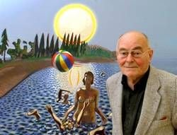 Wolfgang Mattheuer steht in den Kunstsammlungen