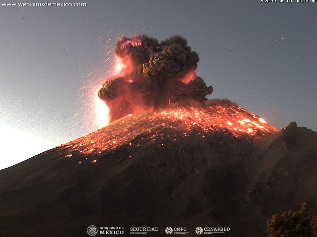 Die Explosion am Freitag auf dem Popocatépetl.