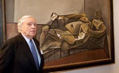 Kunstsammler Heinz Berggruen steht im Januar 1998 in Berlin vor dem Picasso-Bild «Liegender Akt» (1942). (Foto: dpa)