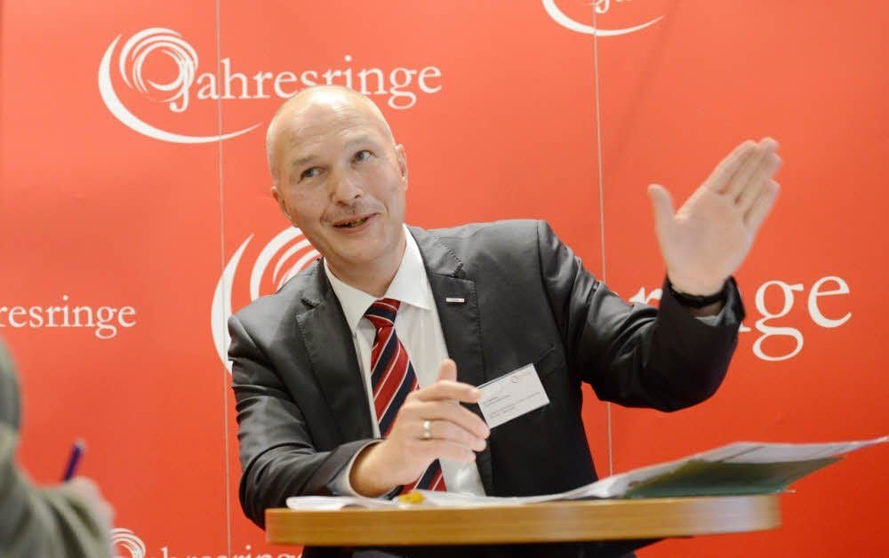 Jobcenter-Chef Jan Kaltofen auf der „Jahresringe“-Veranstaltung