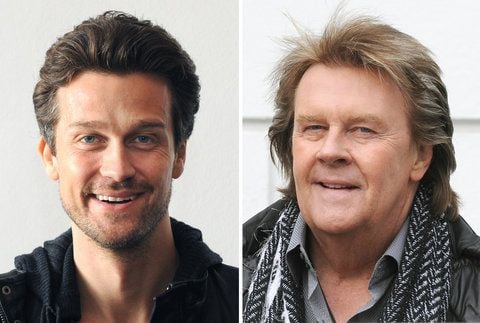 Wayne Carpendale (l.) und sein Vater Howard Carpendale stehen für ihren ersten gemeinsamen TV-Film vor der Kamera.
