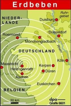 Karte zu dem Erdbeben mit Epizentrum in den