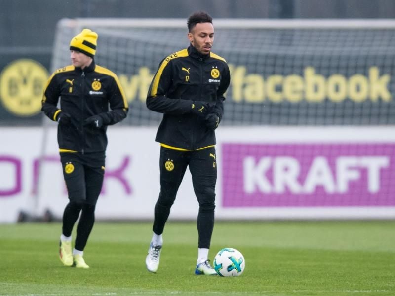 BVB-Stürmer Pierre-Emerick Aubameyang soll gegen Hertha BSC auflaufen. Foto: Guido Kirchner