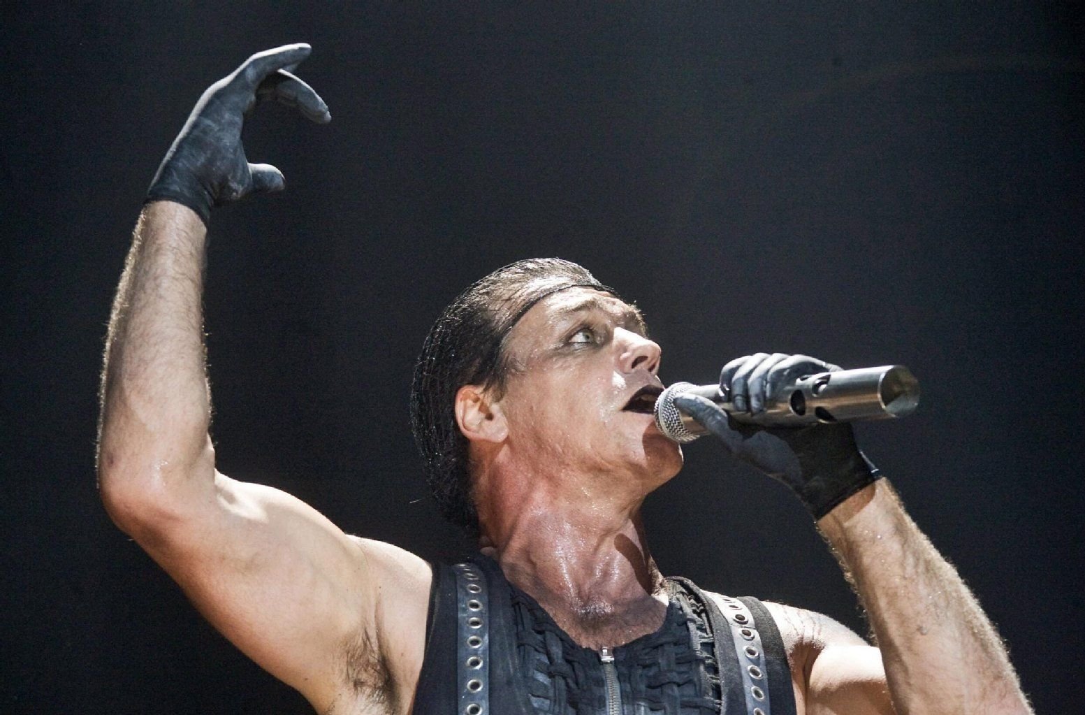 Till Lindemann, der Frontmann der Rockband Rammstein. Rammstein tritt beim Highfield-festival 2016 auf.