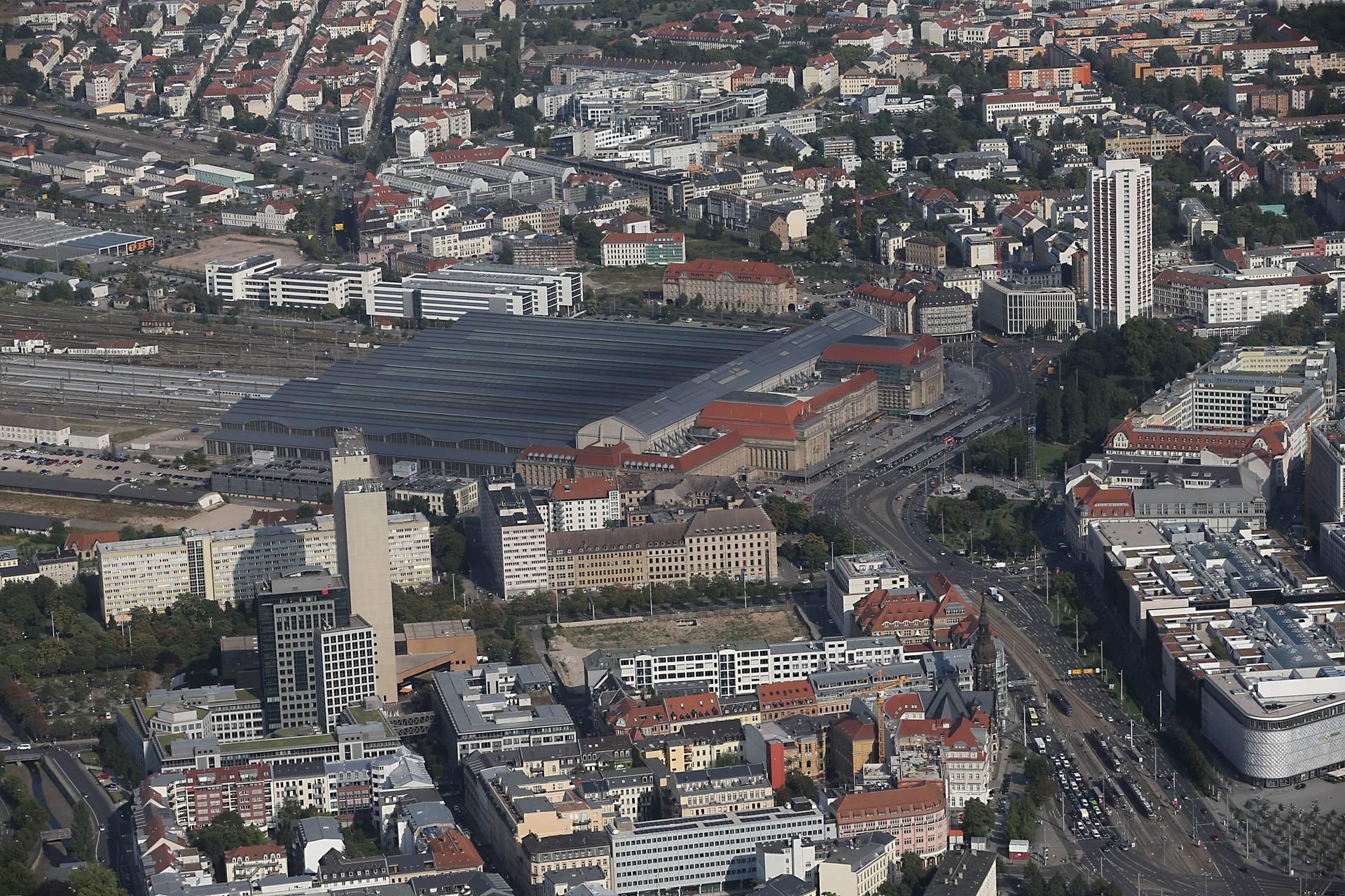 Kreuzung Am Hallischen Tor in Leipzig: Hier steht die umstrittene Messstation.