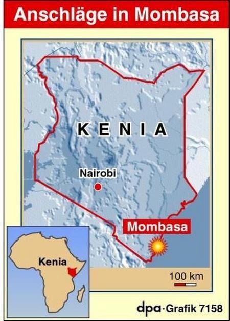 Anschläge in Mombasa. (Grafik: dpa)
