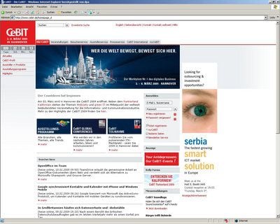 Info-Zentrale im Netz: Unter www.cebit.de können Besucher und Interessierte die IT-Leistungsschau vor- und nachbereiten. (FOTO: DPA)