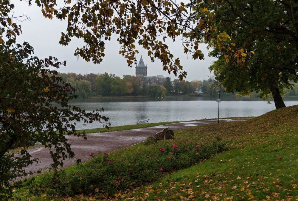 Trübe Herbststimmung am Gotthardteich: Das Gewässer übt trotzdem einen Reiz aus.