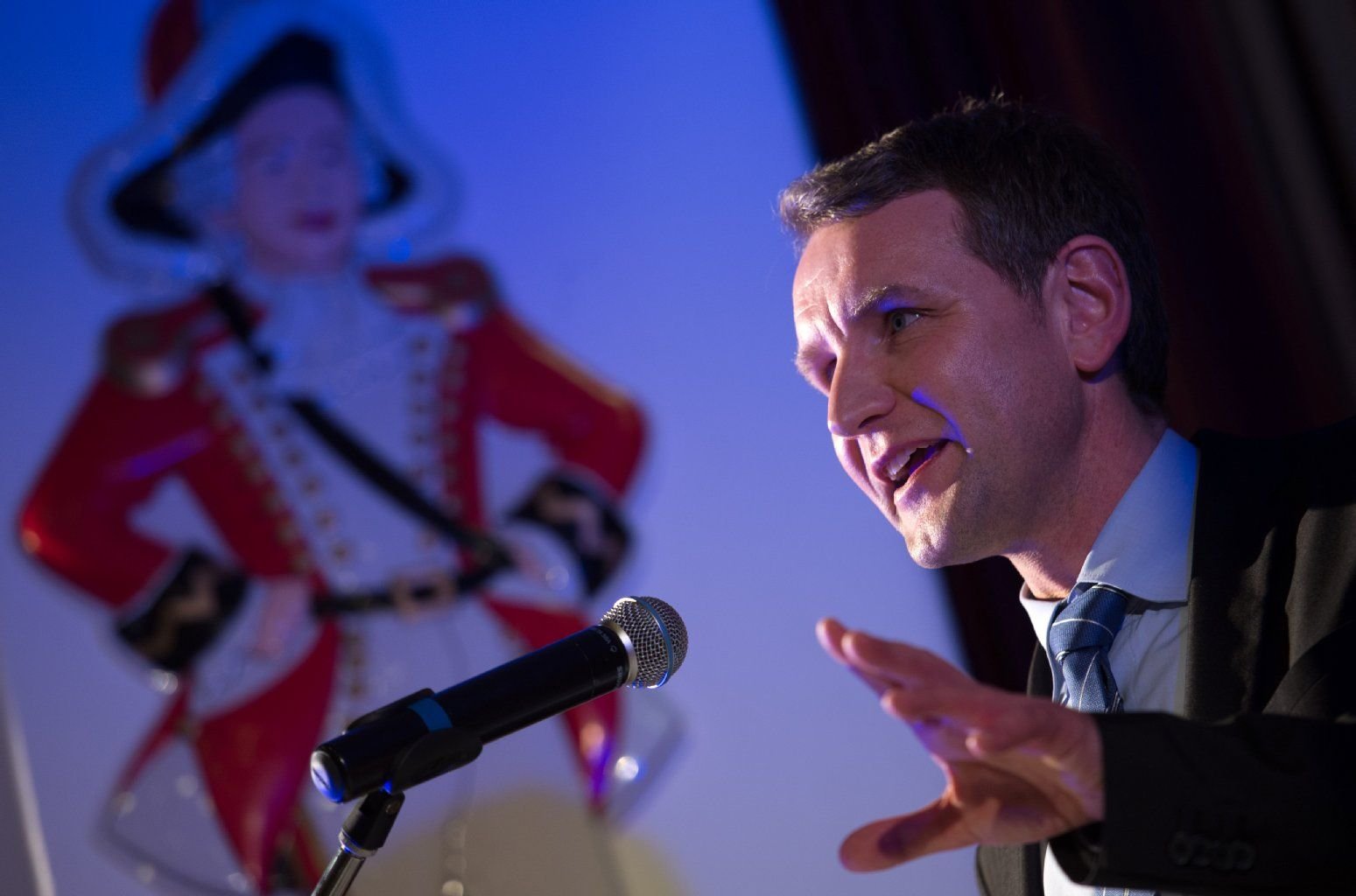Der Fraktionsvorsitzende der AfD im Thüringer Landtag, Björn Höcke, spricht beim politischen Aschermittwoch der AfD in Güsten