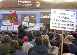 Demonstration von Bombardier-Arbeitern in