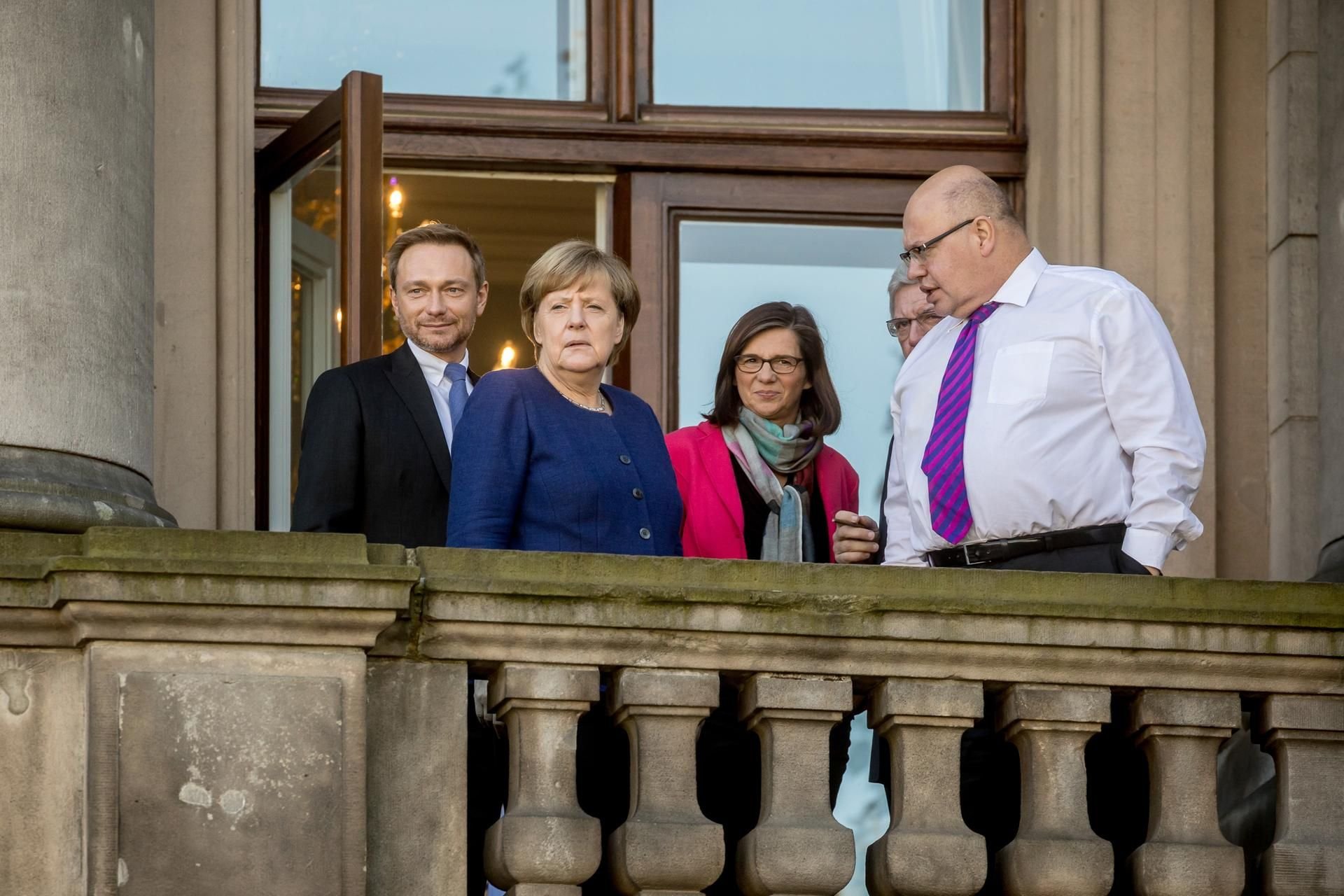 Vertreter von CDU, FDP und Grünen bei den Sondierungsverhandlungen zur Jameika-Koalition.