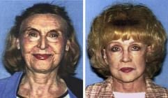 Die Bildkombo zeigt die Kalifornierinnen Olga Rutterschmidt (l.) und Helen Golay. Den beiden Frauen wird vorgeworfen sich gezielt mit obdachlosen Männern angefreundet und sie dann ins Jenseits befördert zu haben, um ihre Lebensversicherungen zu kassieren. (Foto: dpa)