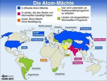 Die Atom-Mächte (Grafik: dpa)