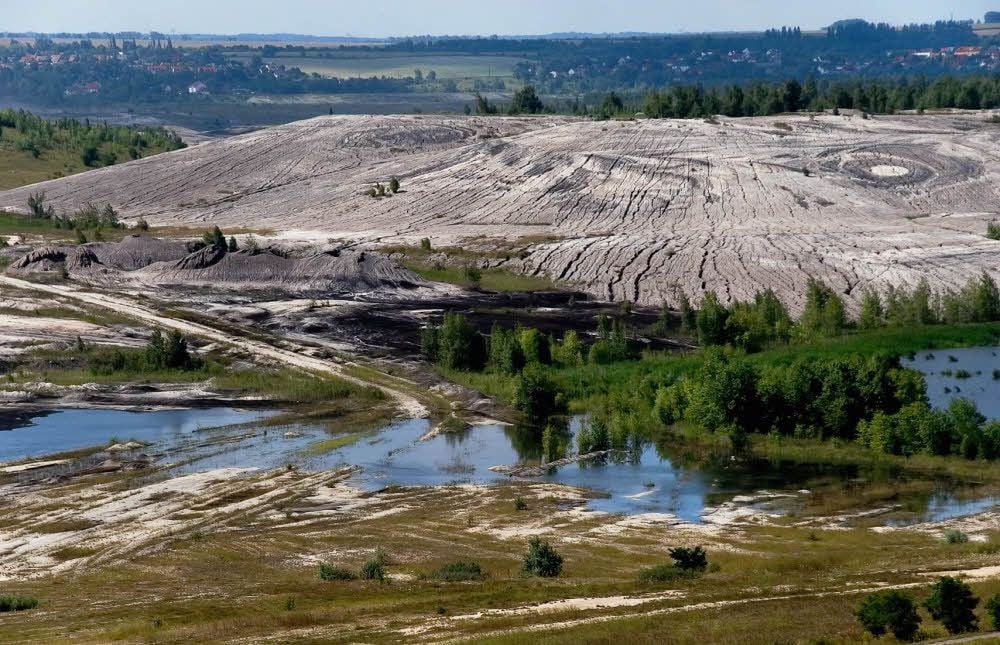 So sah es im ehemaligen Tagebau im Sommer 2005 aus. Den heutigen See konnte man nur erahnen.