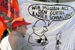Metaller protestieren in Leipzig. (Archivfoto: dpa)