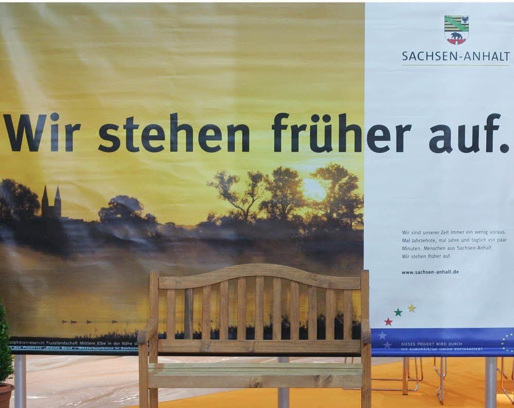 Die Bank bleibt leer: Sachsen-Anhalt wirbt auf der Internationalen Tourismus-Börse in Berlin.